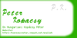 peter kopacsy business card